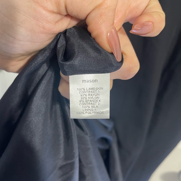 MASON by Michelle Mason Purple Iridescent Lambskin Leather and Silk Gown - Picture 6 of 11